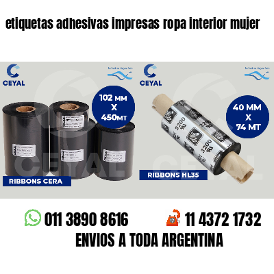 etiquetas adhesivas impresas ropa interior mujer