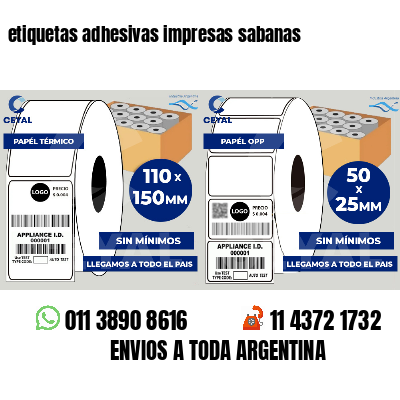 etiquetas adhesivas impresas sabanas