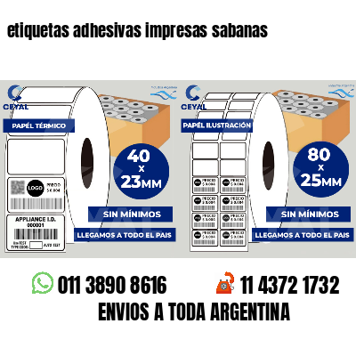 etiquetas adhesivas impresas sabanas