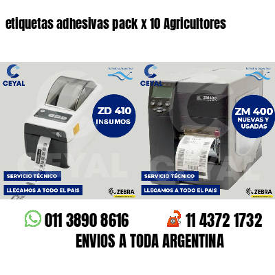 etiquetas adhesivas pack x 10 Agricultores
