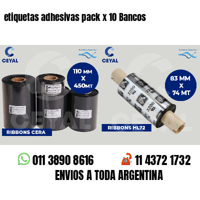 etiquetas adhesivas pack x 10 Bancos