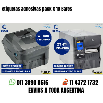 etiquetas adhesivas pack x 10 Bares