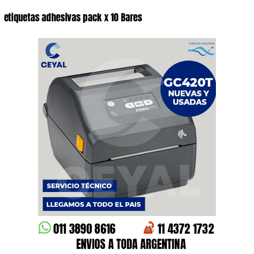 etiquetas adhesivas pack x 10 Bares