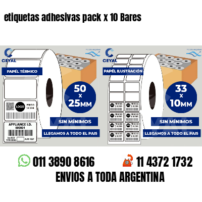 etiquetas adhesivas pack x 10 Bares