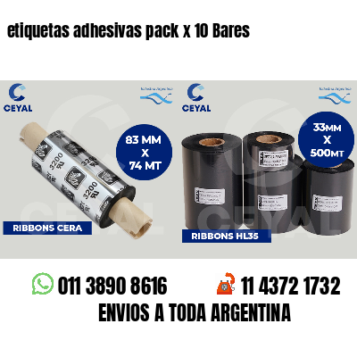 etiquetas adhesivas pack x 10 Bares