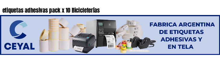 etiquetas adhesivas pack x 10 Bicicleterías