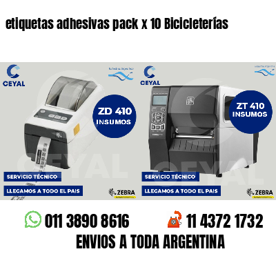 etiquetas adhesivas pack x 10 Bicicleterías