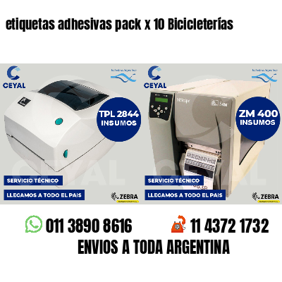 etiquetas adhesivas pack x 10 Bicicleterías