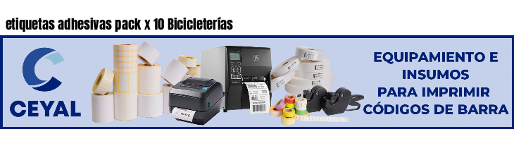 etiquetas adhesivas pack x 10 Bicicleterías