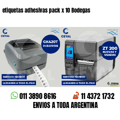 etiquetas adhesivas pack x 10 Bodegas