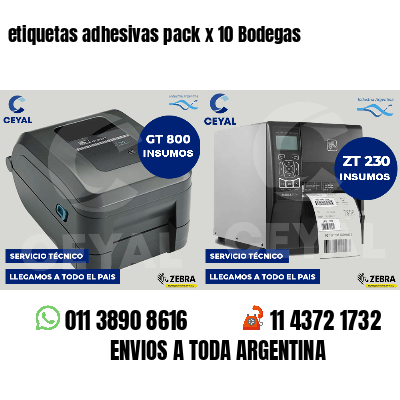 etiquetas adhesivas pack x 10 Bodegas