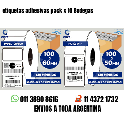 etiquetas adhesivas pack x 10 Bodegas