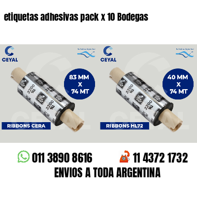 etiquetas adhesivas pack x 10 Bodegas