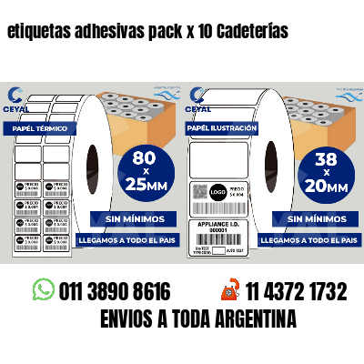 etiquetas adhesivas pack x 10 Cadeterías
