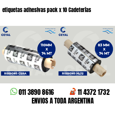 etiquetas adhesivas pack x 10 Cadeterías