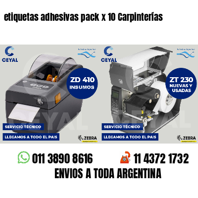 etiquetas adhesivas pack x 10 Carpinterías