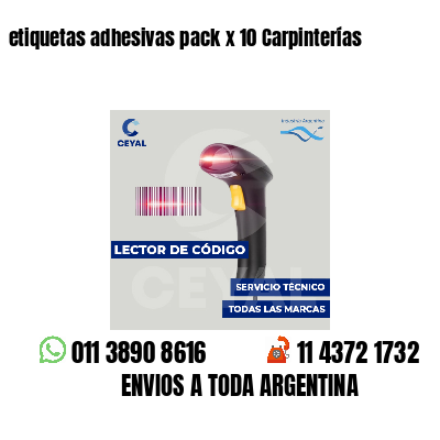 etiquetas adhesivas pack x 10 Carpinterías