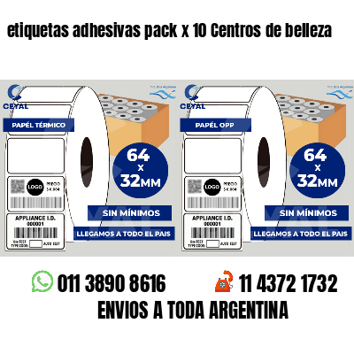 etiquetas adhesivas pack x 10 Centros de belleza