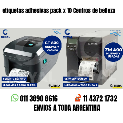 etiquetas adhesivas pack x 10 Centros de belleza