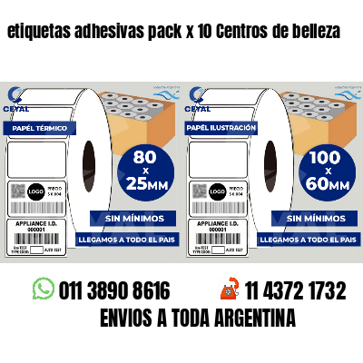 etiquetas adhesivas pack x 10 Centros de belleza