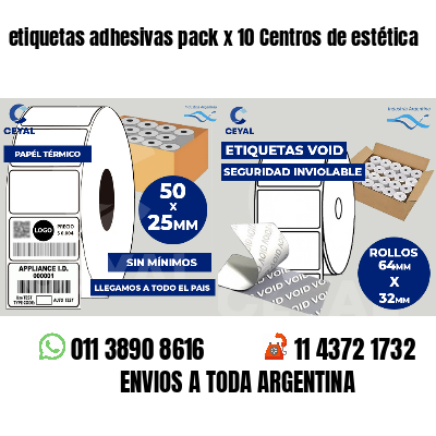 etiquetas adhesivas pack x 10 Centros de estética