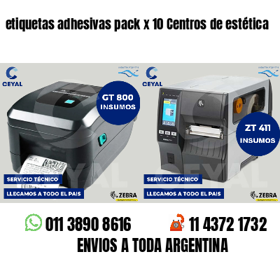 etiquetas adhesivas pack x 10 Centros de estética