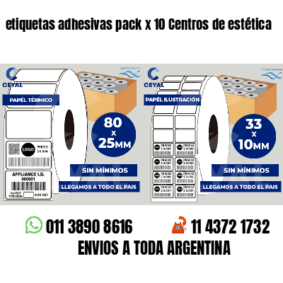 etiquetas adhesivas pack x 10 Centros de estética
