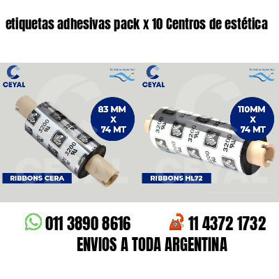 etiquetas adhesivas pack x 10 Centros de estética