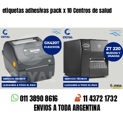 etiquetas adhesivas pack x 10 Centros de salud