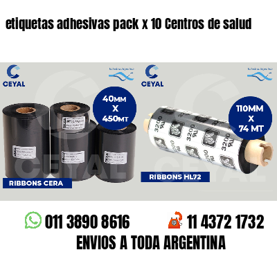 etiquetas adhesivas pack x 10 Centros de salud