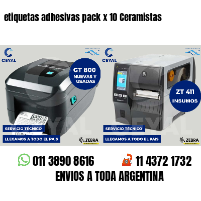 etiquetas adhesivas pack x 10 Ceramistas