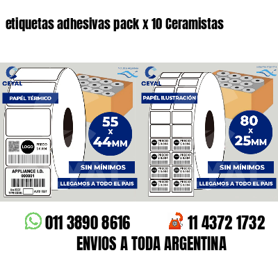 etiquetas adhesivas pack x 10 Ceramistas