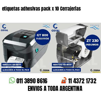 etiquetas adhesivas pack x 10 Cerrajerías