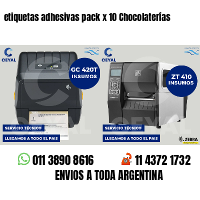 etiquetas adhesivas pack x 10 Chocolaterías