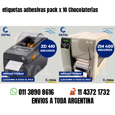 etiquetas adhesivas pack x 10 Chocolaterías