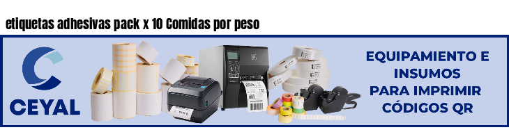 etiquetas adhesivas pack x 10 Comidas por peso