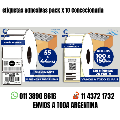 etiquetas adhesivas pack x 10 Concecionaria