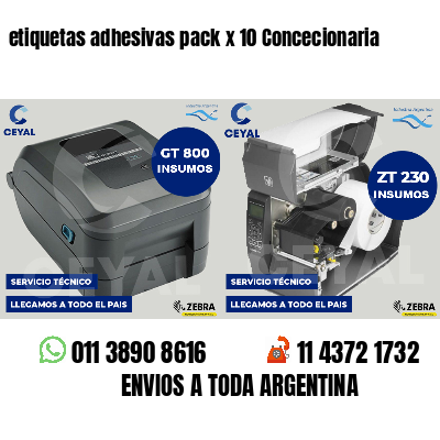 etiquetas adhesivas pack x 10 Concecionaria