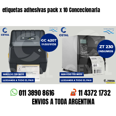 etiquetas adhesivas pack x 10 Concecionaria
