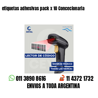 etiquetas adhesivas pack x 10 Concecionaria