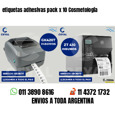 etiquetas adhesivas pack x 10 Cosmetología