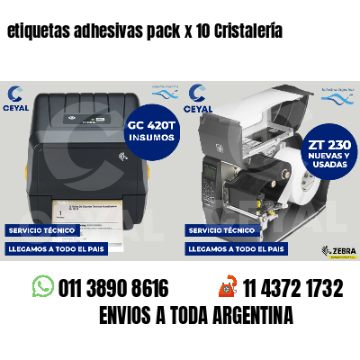 etiquetas adhesivas pack x 10 Cristalería