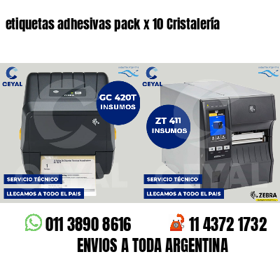 etiquetas adhesivas pack x 10 Cristalería