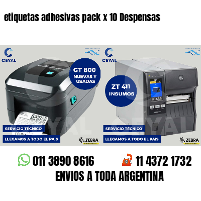 etiquetas adhesivas pack x 10 Despensas