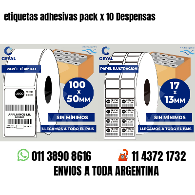etiquetas adhesivas pack x 10 Despensas