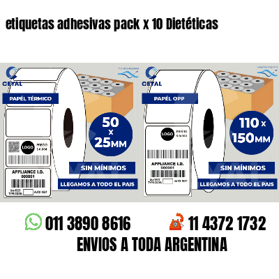 etiquetas adhesivas pack x 10 Dietéticas