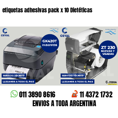 etiquetas adhesivas pack x 10 Dietéticas