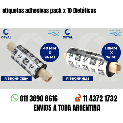 etiquetas adhesivas pack x 10 Dietéticas