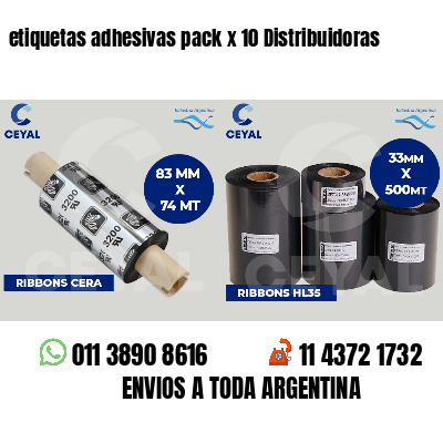 etiquetas adhesivas pack x 10 Distribuidoras
