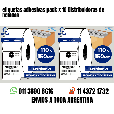 etiquetas adhesivas pack x 10 Distribuidoras de bebidas